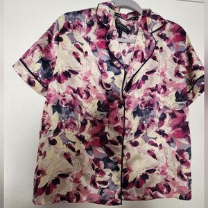 Satin Medium Purple Floral Sleepwear Set BCBGMaxAzria